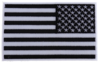 Black and White American REVERSED Flag Patch with White Borders