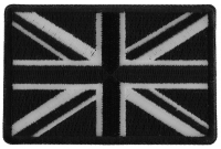 Black and White UK Flag Patch Black and White UK Flag Patch