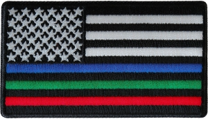 Blue Green and Red Striped American Flag Patch Blue Green and Red Striped American Flag Patch
