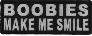 Boobies Make Me Smile Patch | Embroidered Patches Boobies Make Me Smile Patch | Embroidered Patches