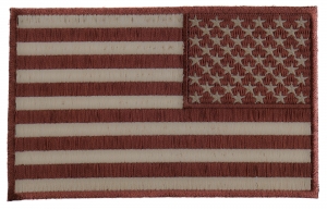Brown Subdued American REVERSED Flag Patch Brown Subdued American REVERSED Flag Patch