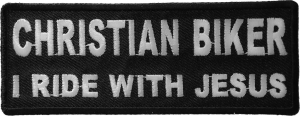Christian Biker I Ride With Jesus Patch | Embroidered Patches