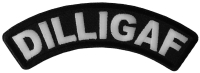 Dilligaf Black White Small Rocker Biker Patch | Embroidered Patches Dilligaf Black White Small Rocker Biker Patch | Embroidered Patches