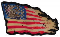 Don't Tread on Me Tattered US Flag Large Back Patch