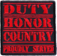 Duty Honor Country Red Patch | US Military Veteran Patches Duty Honor Country Red Patch | US Military Veteran Patches