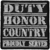 Duty Honor Country White Patch | US Military Veteran Patches Duty Honor Country White Patch | US Military Veteran Patches