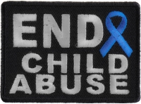 End Child Abuse Blue Ribbon Patch | Embroidered Patches End Child Abuse Blue Ribbon Patch | Embroidered Patches