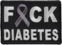 FCK Diabetes Gray Ribbon Patch | Embroidered Patches FCK Diabetes Gray Ribbon Patch | Embroidered Patches