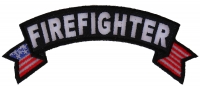 Firefighter US Flag Small Rocker Patch | Embroidered Patches Firefighter US Flag Small Rocker Patch | Embroidered Patches