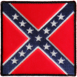 Historical Square Rebel Flag Iron on Patch