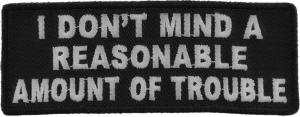 I Don't Mind A Reasonable Amount Of Trouble Patch | Embroidered Patches