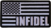 Infidel American Flag Black White Patch | US Military Veteran Patches Infidel American Flag Black White Patch | US Military Veteran Patches