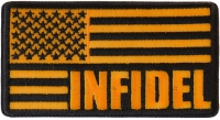 Infidel American Flag Black Yellow Patch | US Military Veteran Patches Infidel American Flag Black Yellow Patch | US Military Veteran Patches