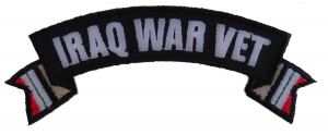 Iraq War Vet Ribbon Small Rocker | US Military Veteran Patches