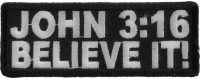 John 3 16 Believe It Patch | Embroidered Patches John 3 16 Believe It Patch | Embroidered Patches