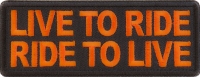 Live To Ride Ride to Live Orange Patch Live To Ride Ride to Live Orange Patch