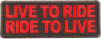 Live To Ride Ride To Live Red Patch Live To Ride Ride To Live Red Patch