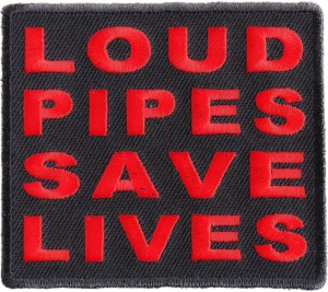 Loud Pipes Save Lives Patch In Red | Embroidered Patch