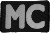 MC Patch - Black White  | Embroidered Biker Patches