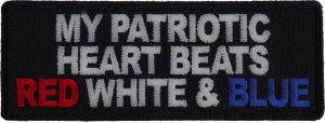My Patriotic Heart Beats Red White and Blue Patch