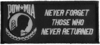 Never Forget Those Who Never Returned POW MIA Patch | US Military Veteran Patches Never Forget Those Who Never Returned POW MIA Patch | US Military Veteran Patches