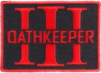 Oathkeeper Three  Percenter Red Patch | Embroidered Patches