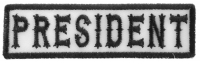 President Patch Black On White