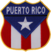 Puerto Rico Shield Flag Patch | Embroidered Patches