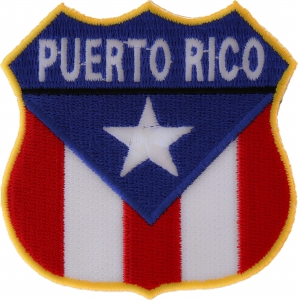 Puerto Rico Shield Flag Patch | Embroidered Patches