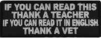 Read English Thank A Vet Patch | US Military Veteran Patches Read English Thank A Vet Patch | US Military Veteran Patches