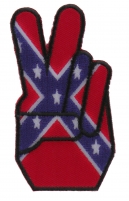 Rebel Flag Peace Fingers Patch | Embroidered Patches