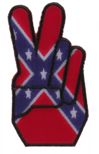 Rebel Flag Peace Fingers Patch | Embroidered Patches Rebel Flag Peace Fingers Patch | Embroidered Patches