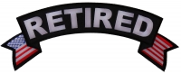 Retired Large Top Rocker With US Flags Patch | US Military Veteran Patches