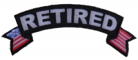Retired Small Rocker Patch With American Flag Tips | US Military Veteran Patches