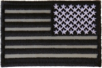 Reverse Black Reflective US Flag Patch | Embroidered Patches