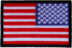 Reversed American Flag with Black Borders Patch Reversed American Flag with Black Borders Patch