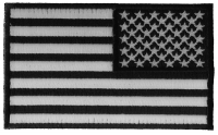 Reversed US Flag Black White Patch 4 Inch | Embroidered Patches