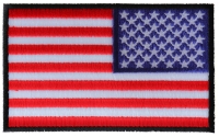 Reversed US Flag Patch 4 Inch Black Border | Embroidered Patches Reversed US Flag Patch 4 Inch Black Border | Embroidered Patches