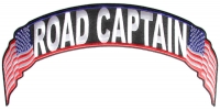Road Captain US Flag Rocker Patch | Embroidered Biker Patches
