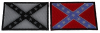 Set of 2 Rebel Flag Patches in Color and Black and Gray Set of 2 Rebel Flag Patches in Color and Black and Gray