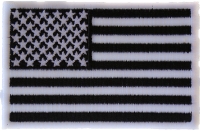 Subdued Black White US Flag Patch | Embroidered Patches