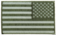 Subdued Green American REVERSED Flag Patch