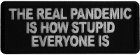 The Real Pandemic is How Stupid Everyone is Iron on Patch The Real Pandemic is How Stupid Everyone is Iron on Patch