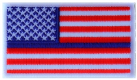 Thin Blue Line RWB American Flag Patch | Embroidered Patches