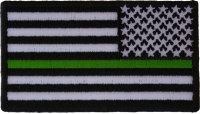 Thin Green Line American Flag Reversed Patch | US Military Veteran Patches Thin Green Line American Flag Reversed Patch | US Military Veteran Patches