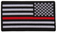 Thin Red Line American Flag Reversed Patch | Embroidered Patches