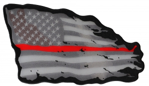Thin Red Line American Tattered Flag Large Back Patch Thin Red Line American Tattered Flag Large Back Patch
