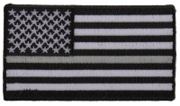 Thin Silver Line American Flag For Corrections | Embroidered Patches Thin Silver Line American Flag For Corrections | Embroidered Patches
