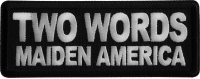 Two Words Maiden America Iron on Patch Two Words Maiden America Iron on Patch