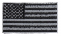 US Flag Patch Black And Gray 2.5 Inch